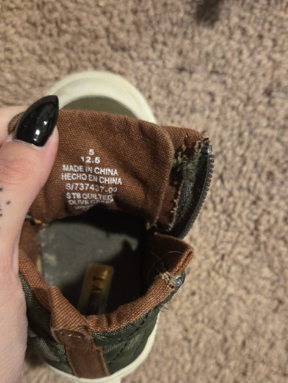 Kids Old Navy High-Top Canvas Sneakers in Olive Green - Picture 4 of 5